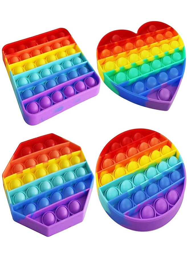 DealFry Push Pop Bubble Sensory Fidget Toy Set,Pop It Autism Special Needs Silicone Stress Relief Toy Popper Educational Toys for Family and Friends Rainbow Motor Kids (Set-4) - Image 3